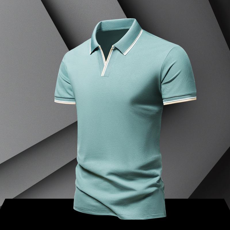 Evropská a americká pánská top polokošile Tričko s krátkým rukávem Pánská letní košile s klopou Spodní košile s polovičním rukávem