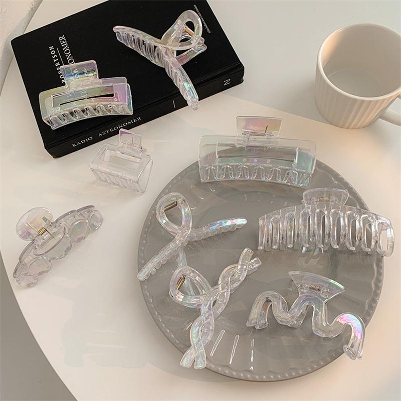 Elegant Mermaid Color Hair Claw Colorful Korean Cute Sweet Hair Clips for Women Hairpin Hair Accessories 2024 New Trendy