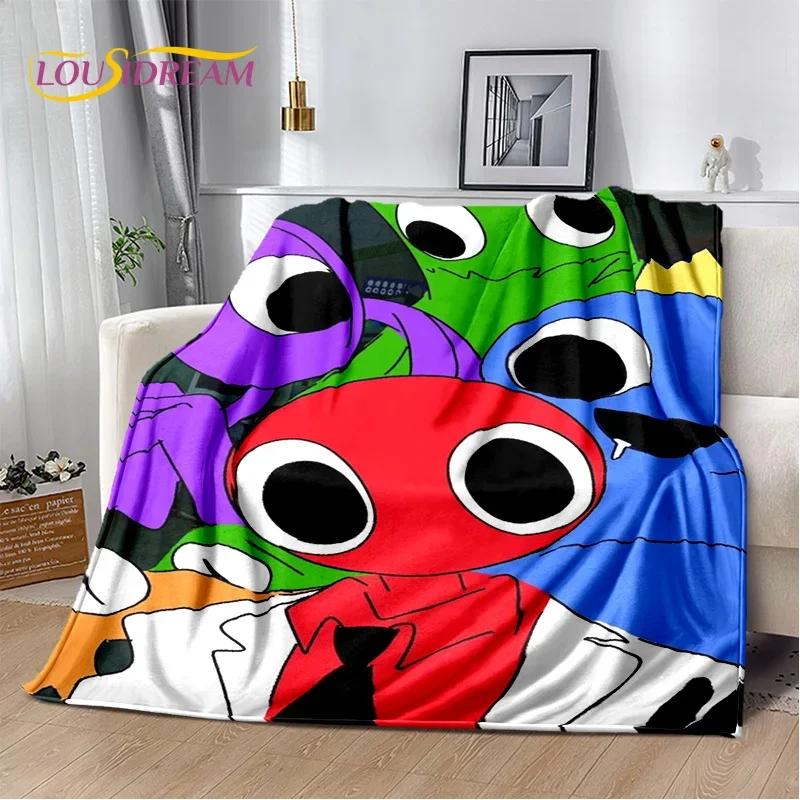 Game R-Rainbow Friends Cartoon Soft Flannel Blanket for Beds Bedroom Sofa Picnic ,Throw Blanket for Cover Outdoors Leisure Gift