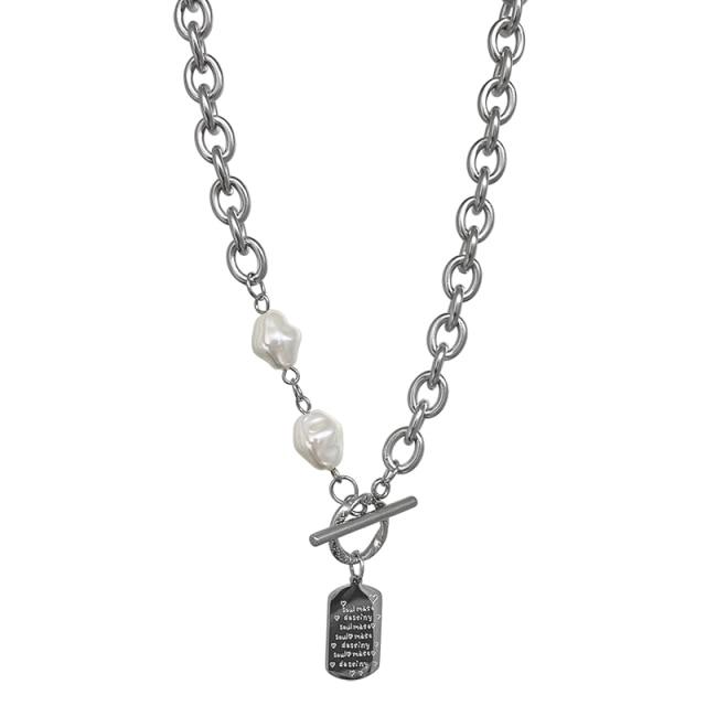 

Новое женское ожерелье с жемчужной вышивкой в европейском и американском стиле в стиле хип-хоп, цепочка для свитера с аксессуарами