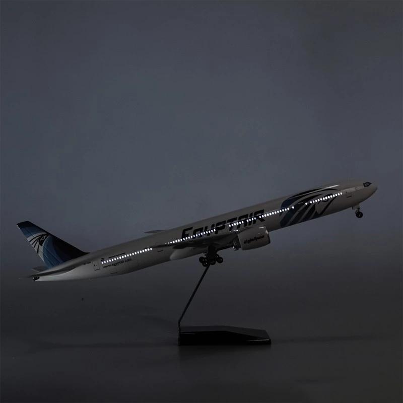 Scale 1/157 B777 47CM Egypt Air Airlines Aircraft Model 777 Plane Model With Landing Geal Model Planes Home Decor Decoration