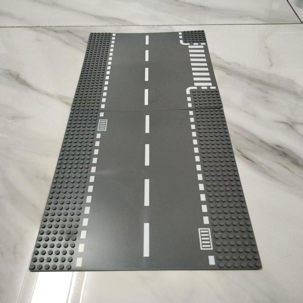 Children's Toys Building Blocks Base Plate City Street Scene Crossroads D-intersection Straight Turning Compatible with