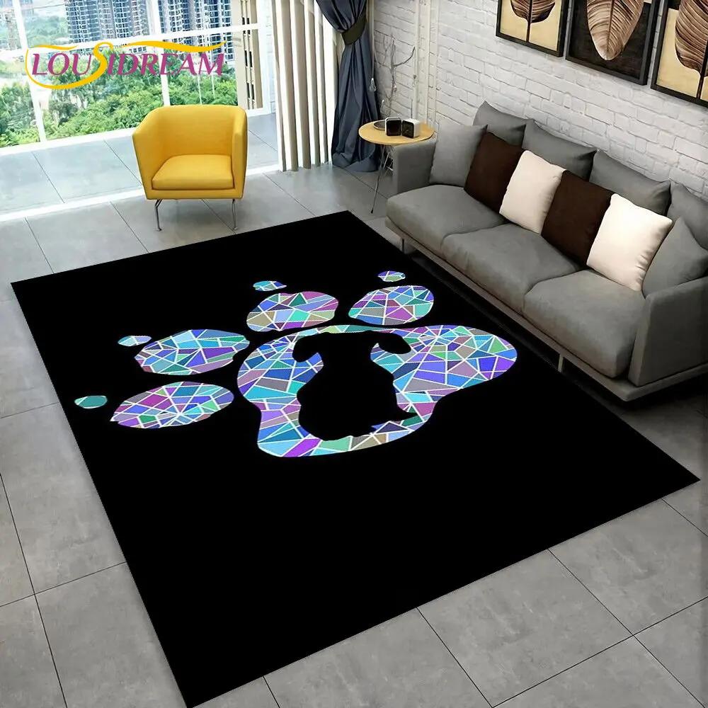 Domácí mazlíčci Footprint Sole Series 3D Area Koberec Velký,Koberec do obývacího pokoje Ložnice Pohovka Rohožka Dekorace,dětská protiskluzová podložka na podlahu