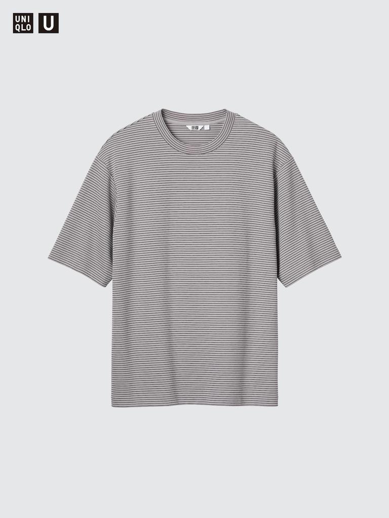 AIRism Bomull Oversized Randig T-shirt