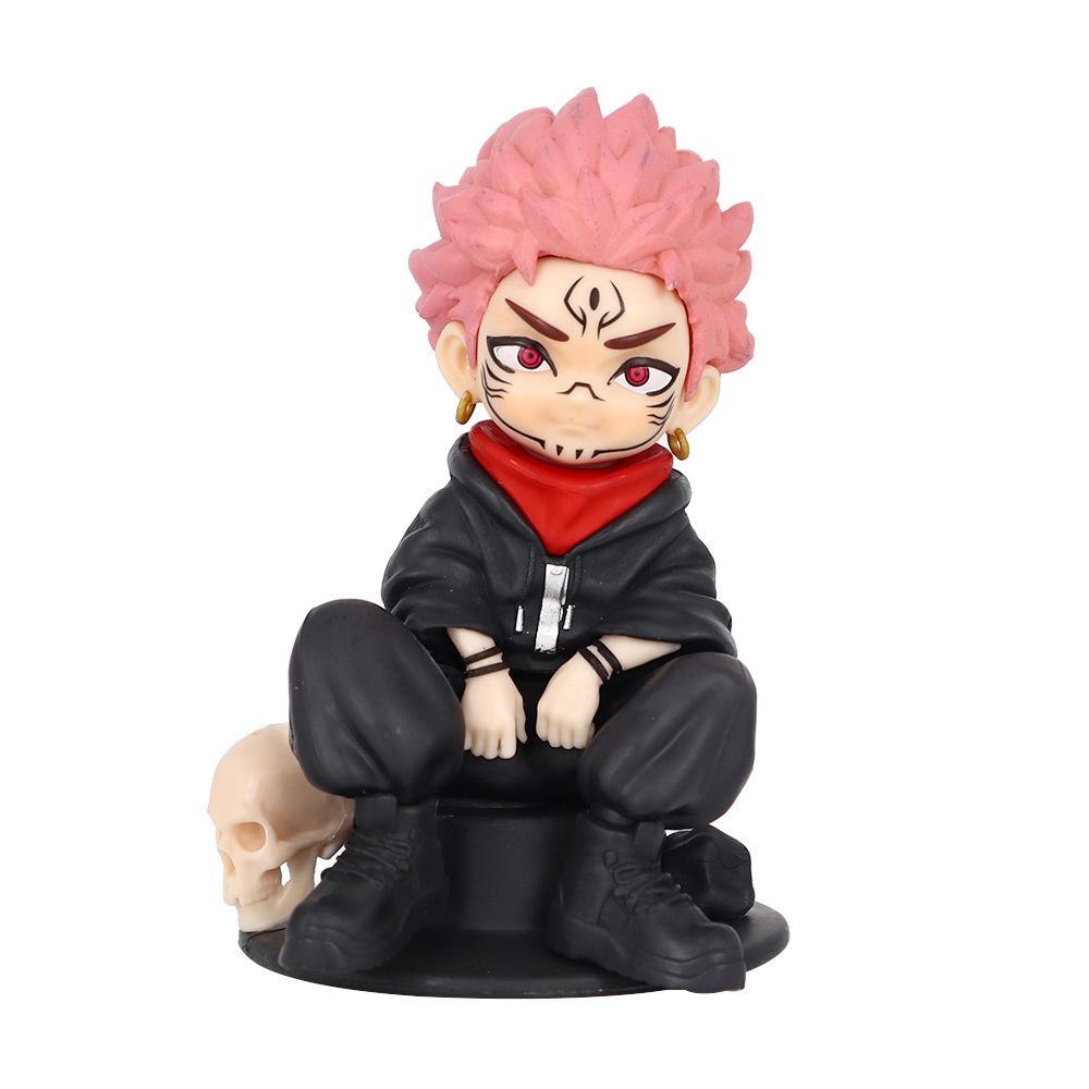 Jujutsu Kaisen Módní hračka: Gojo Satoru Stojící & Tygří hůl Hisahito Sedící Figurky - Q Verze Ozdoby do auta