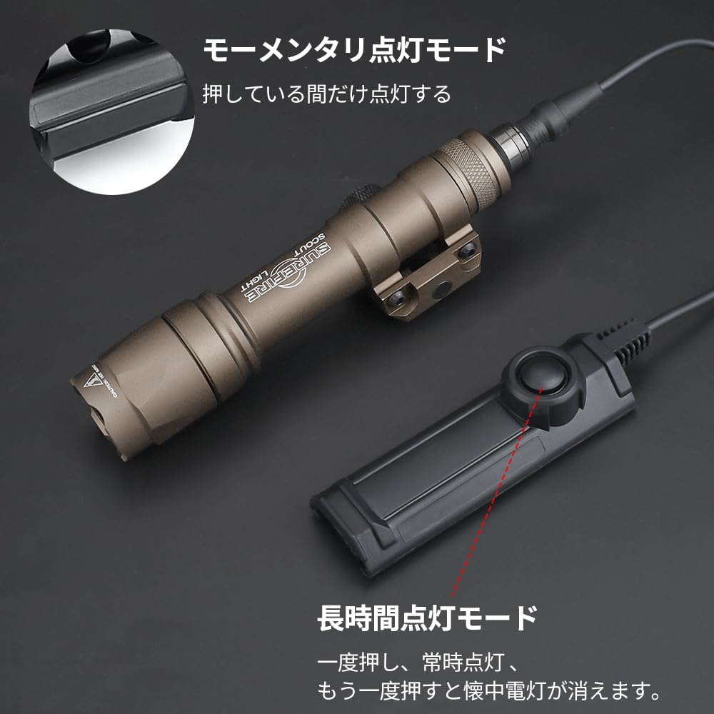 WADSN SureFire M600C Type Flashlight with Dual Switch, 20mm Rail Compatible, 600 Lumens, Scout Light, Tactical Light for Airsoft (Tan)