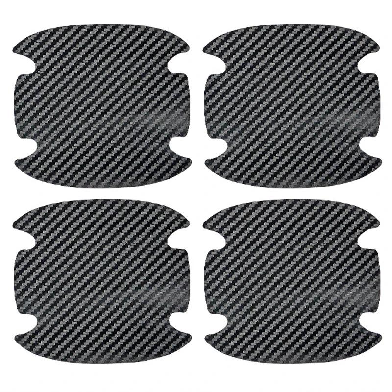 

4 шт./комплект. Текстура вуглецевого волокна. Автомобільна дверна ручка. Чашка, захисні наклейки від подряпин. Зовнішня водонепроникна наклейка на чашу для дверей.