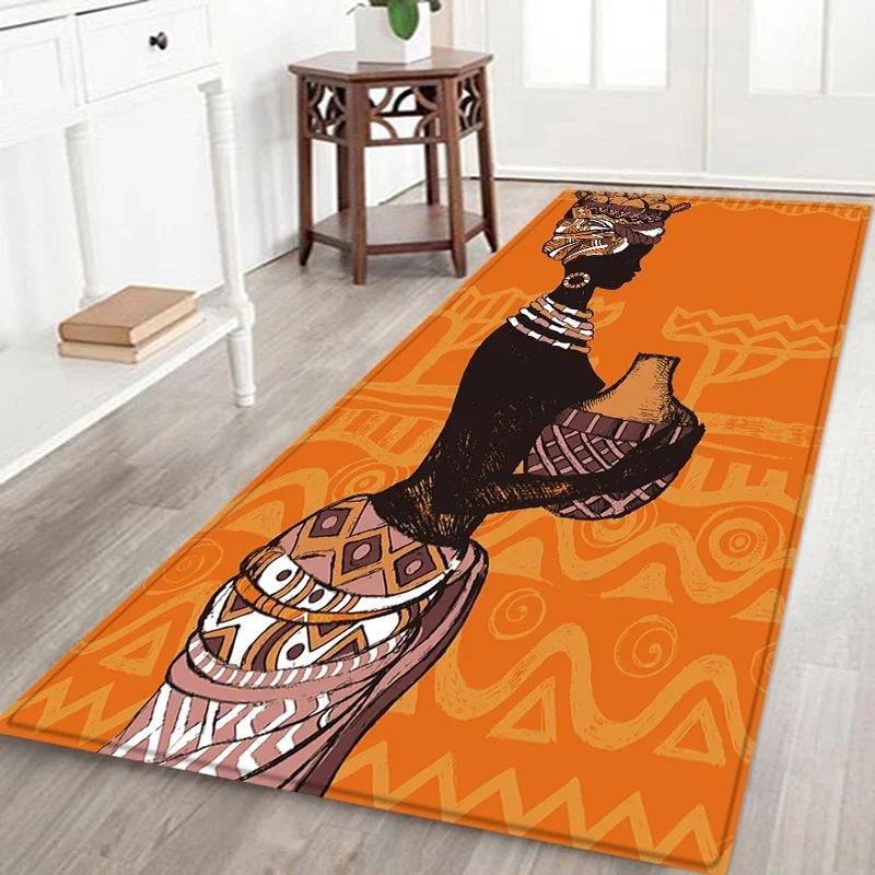 African Women Kitchen Mat Entrance Doormat Home Decor Hallway Balcony Laundry Room Rugs Bathroom Non-slip Foot Pad Mat
