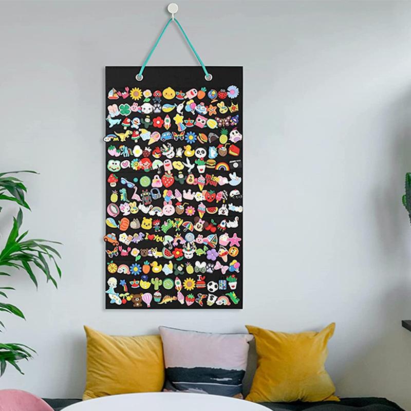 Shoes Charms Display Shoe Charms Organizer With 180 Holes Badge Storage Hanging Holder Shoe Decor Jewelry Display Storage Bag