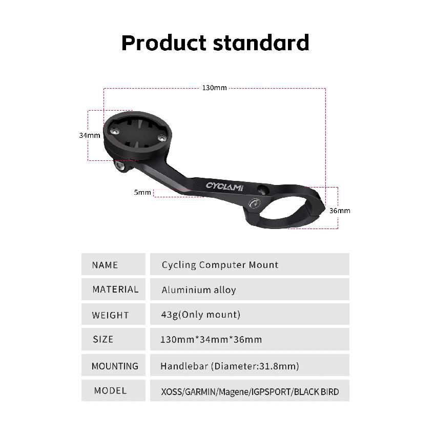 CYCLAMI S5 Aluminium Alloy Double-sided Bike Computer Mount MTB Road GPS Headlight Holder Bracke For GARMIN XOSS IGPSPORT Coospo
