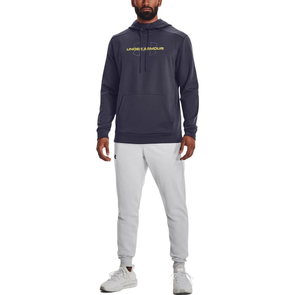Under Armour Bluza z kapturem Armour Fleece z nadrukiem logo Męskie bluzy z kapturem Szary 1373356-558