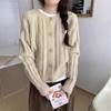 Twist knitted cardigan women's autumn and winter new versatile outerwear top thickened loose lazy wind sweater jacket