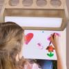 Drawing Paper Roll Holder Art Painting Paper Roll Stand With Pencil Holder Cups Wooden Parchment Dispenser Drawing Art Supplies