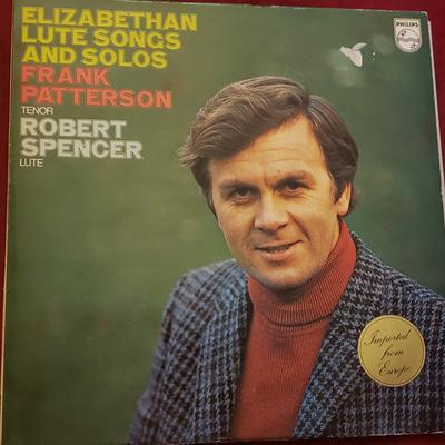 LP Record FRANK PATTERSON, ROBERT SPENCER - Elizabethan Lute Songs And Solos 6500282 Philips Netherland Classical Used