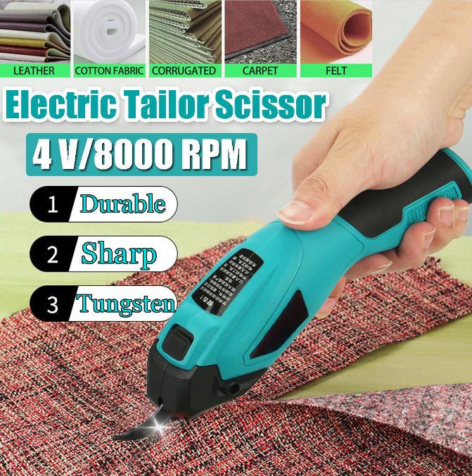 8000 Rpm Electric Scissors Tailor Scissors Wireless Cutter Cloth Carpet PVC Leather Cutting Tools Sewing Shear New 4V