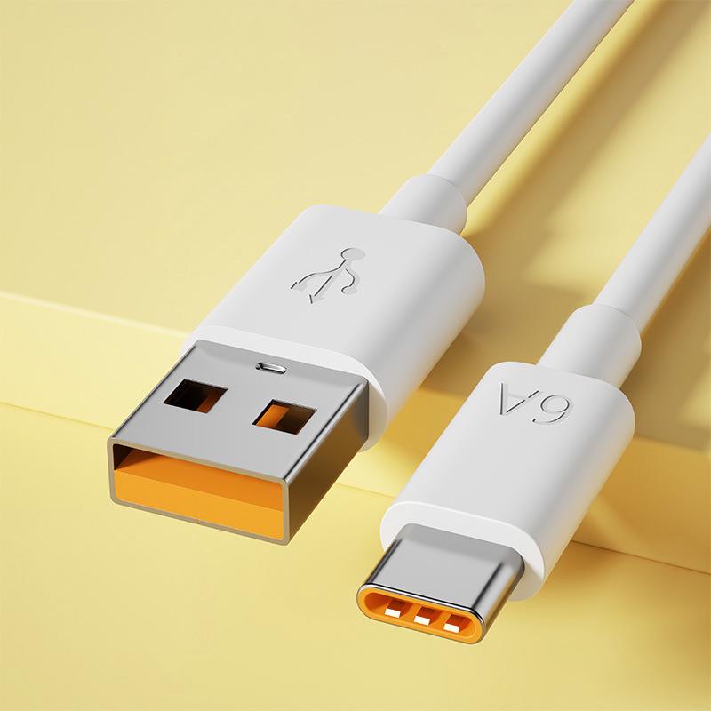 RGB Dazzling 120W Super-Fast Type-C Charging Cable for Huawei, Xiaomi, Vivo, Oppo, and Apple.