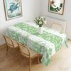 Summer Green Leaf White Flower Rectangle Tablecloth for Table Decor Party Waterproof Reusable Tablecloths for Table Kitchen
