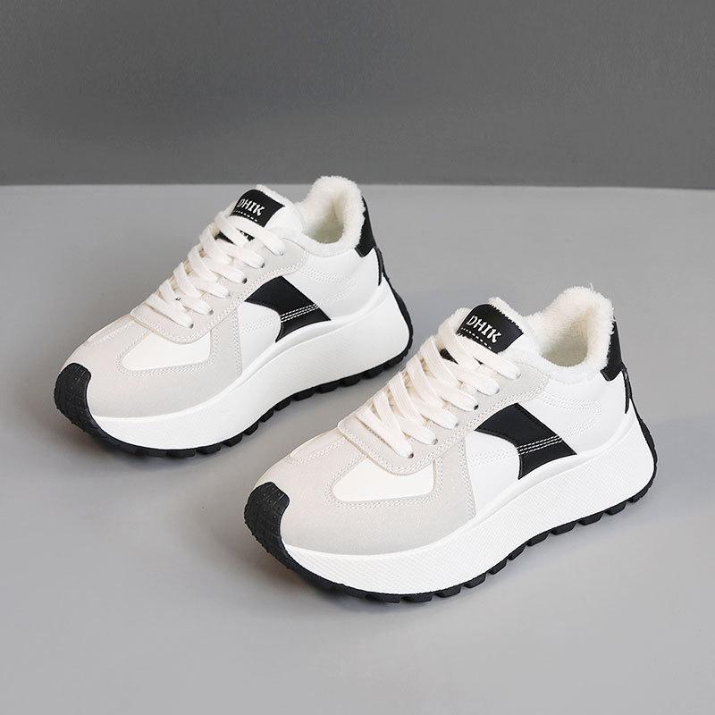 

BN025-1 New winter platform women s board shoes casual students velvet heightening splicing sports cotton shoes 35