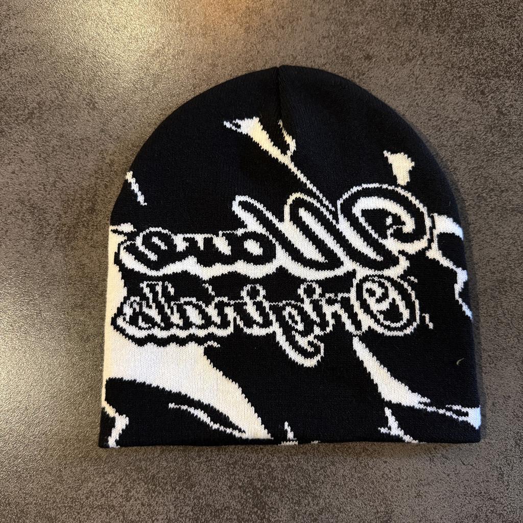 

Осенняя Зимняя Вязаная Шапка Бини с Тай-дай и Буквой Для Мужчин Женщин Теплая Стильная Уличный Стиль Для Повседневной Носки