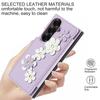 For Samsung Galaxy Z Fold 7 6 5 4 Case, Wallet with Card Holder,Cute Flower Design Crossbody Purse,Magnetic Kickstand Shockproof