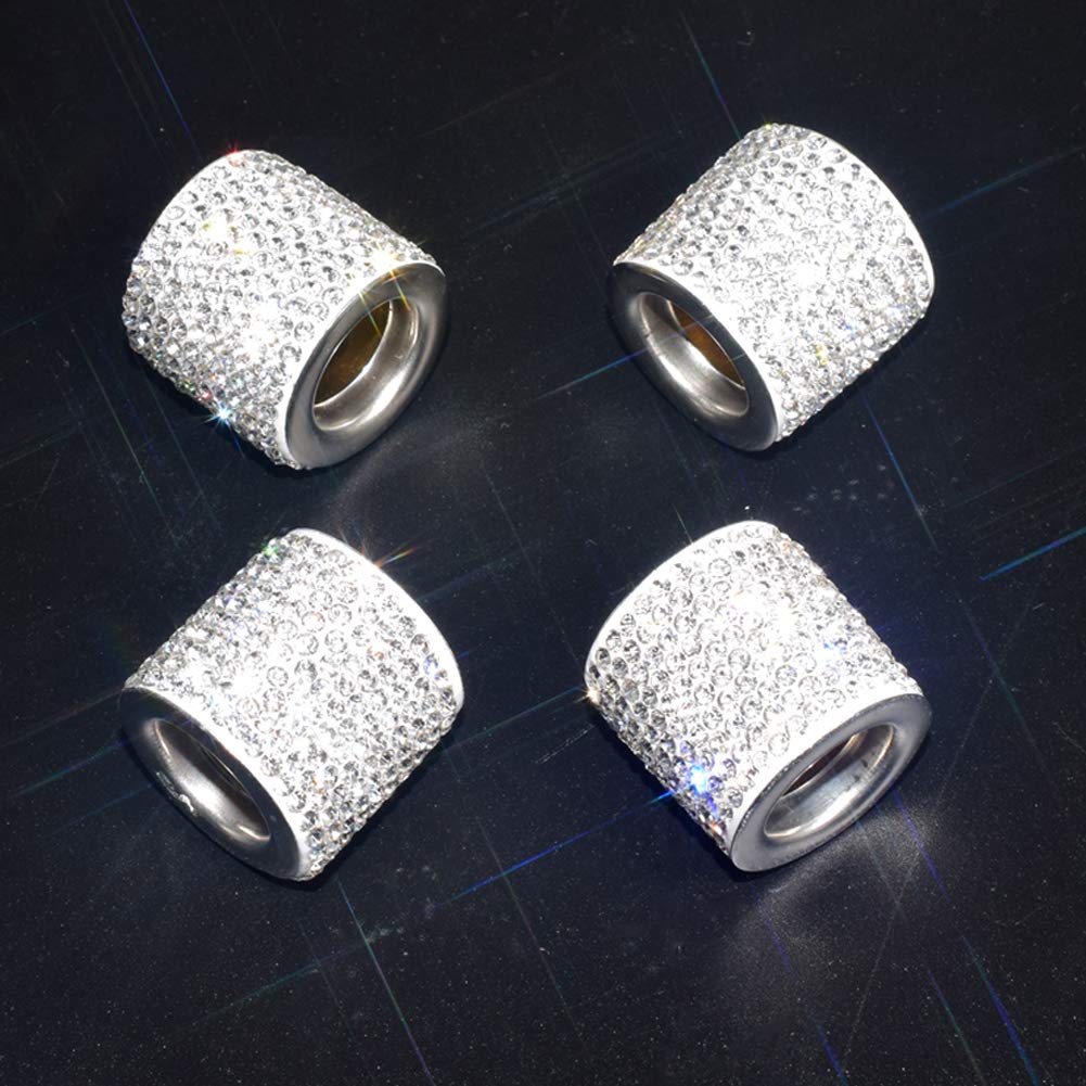 FEENM Car Headrest Coloring Decoration Bling Crystal Diamond Ice Car SUV Truck Interior Decoration Bling 4 Pack White