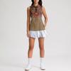 Sleeveless Golf Shirt for Women Zip Front Polo Collar Printed Athletic Vest Lightweight Breathable Sport Top
