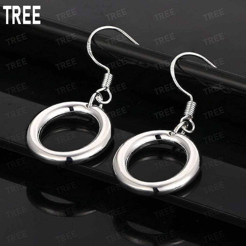 925 Sterling Silver Simple And Exquisite Round Hoop Pendant Earrings - Fashion Gift Jewelry
