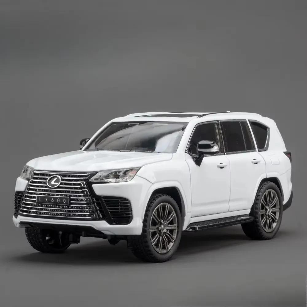 1:24 LX600 LX570 SUV Alloy Car Model Toy Diecasts Metal Off-road Vehicles Pull Back Sound Light Simulation Toys Childrens Gifts