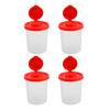J1UL1N 4PCS Salt And Pepper Shakers Moisture Proof Salt Shaker With Red Covers Lids Plastic Airtight Spice Jar Dispenser