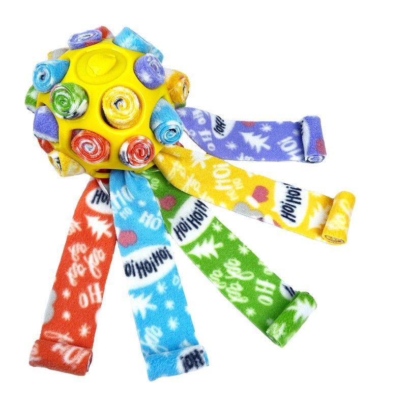 

2024 New Arrival Pet Supplies Sniffing Ball Blind Box Food Leakage Molar Anti-Disassembly House Cat Dog Toy Source Factory Yellow Ball Print