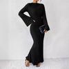 2024 Autumn/Winter Women's Slim Fit Trumpet Sleeve Fishtail Dress