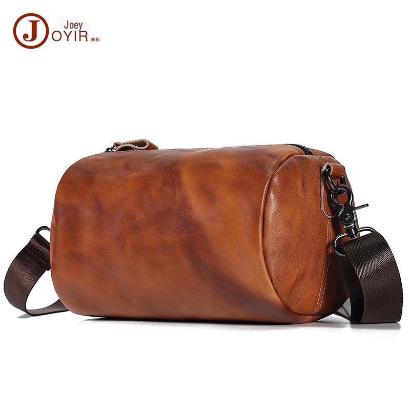 

Мужская сумка-мессенджер из кожи растительного дубления - уличная мода, первый слой коровьей кожи, новый стиль, натуральная кожа 6721 Rubbed vegetable tanned leather коричневый