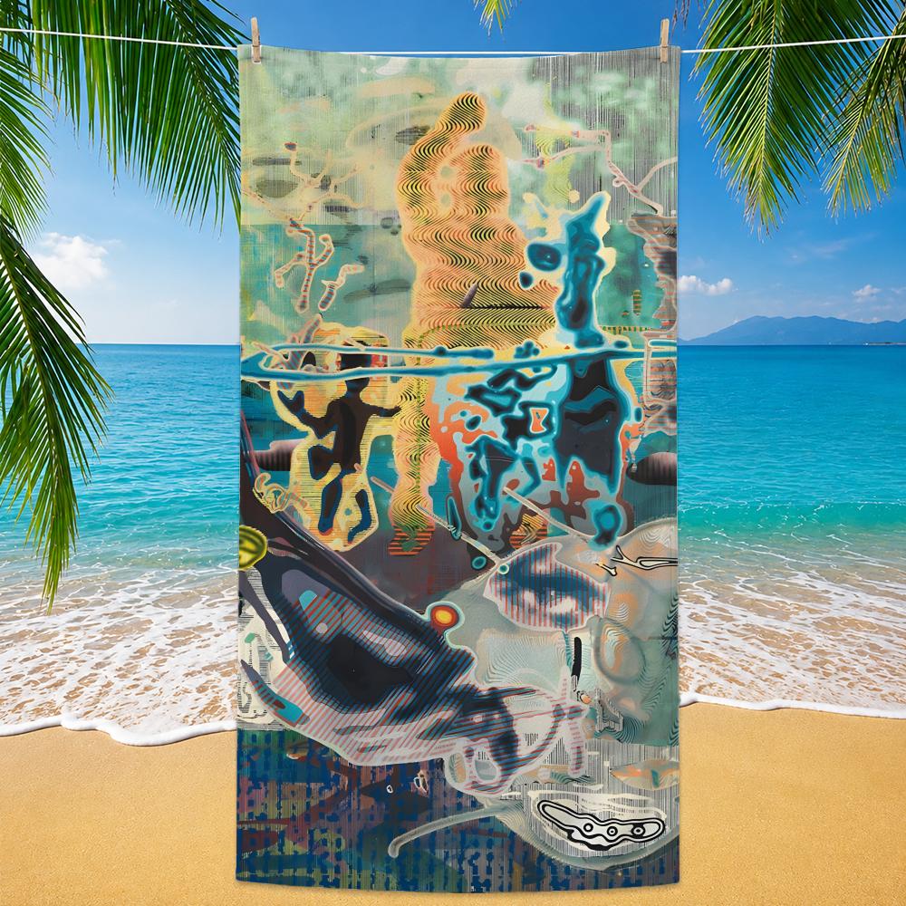 Art Abstract Open Mind Art Towel Beach Towel Quick Dry Sand Free Bath Towel for Summer Pool Travel Vacation