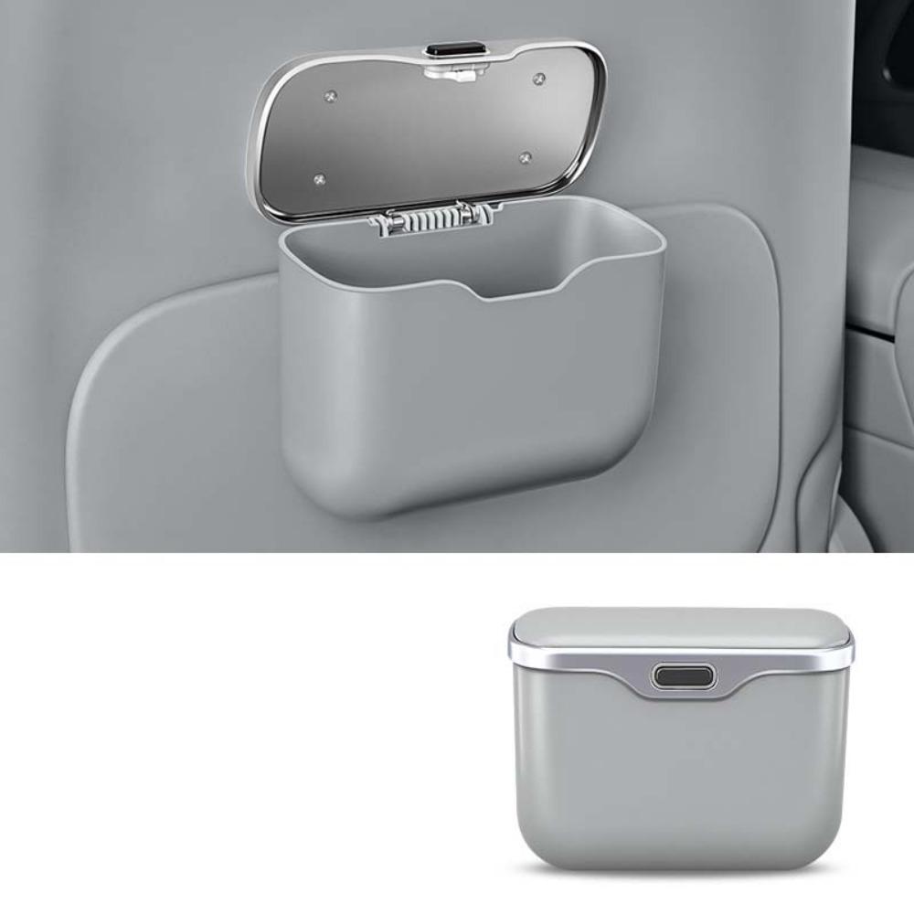 Leak-proof Car Trash Can with Lid Button Multi-functional Organizer Box  for Wet and Dry Use