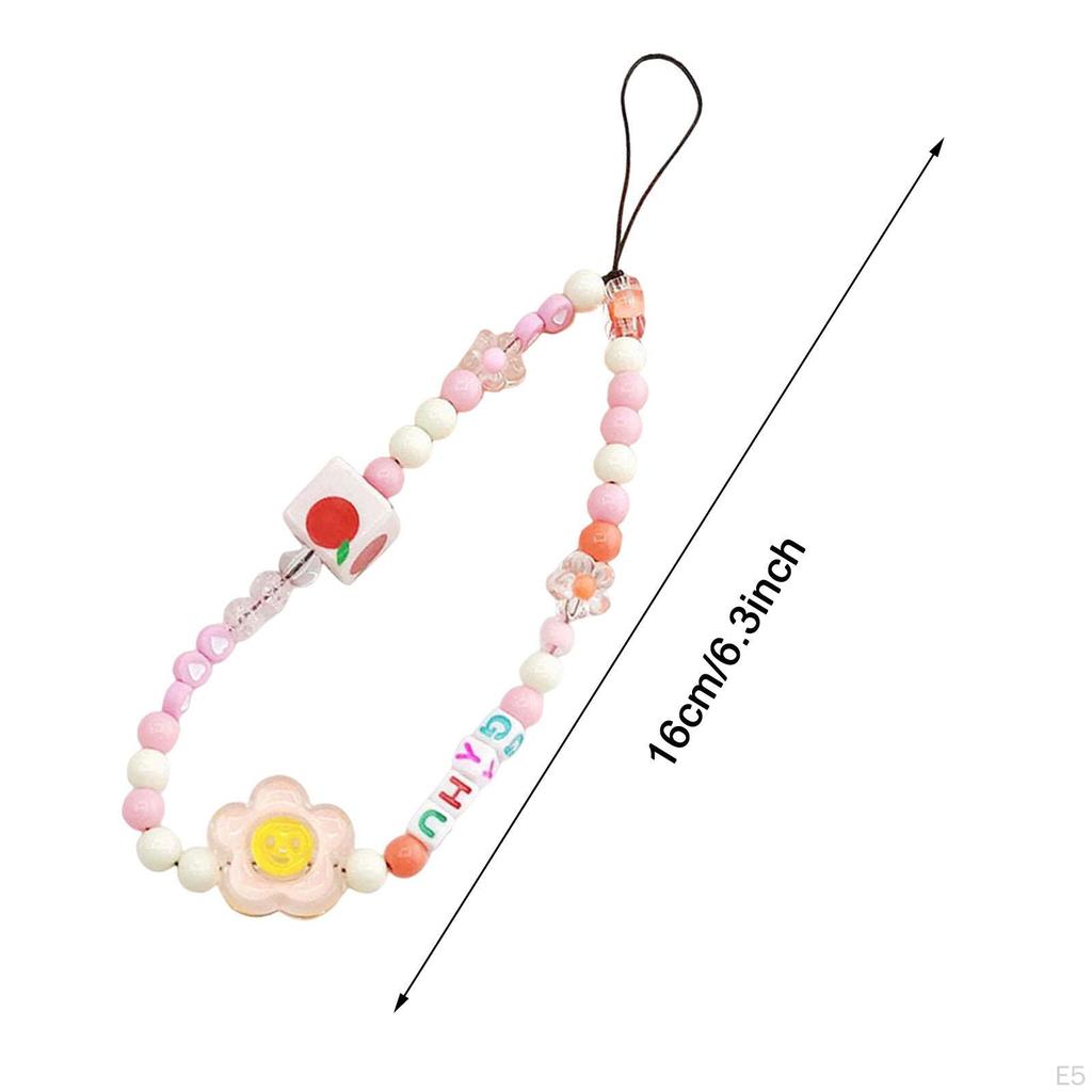 Beaded Phone Lanyard Wrist Strap Multifunctional Elegant Wristlet Charms