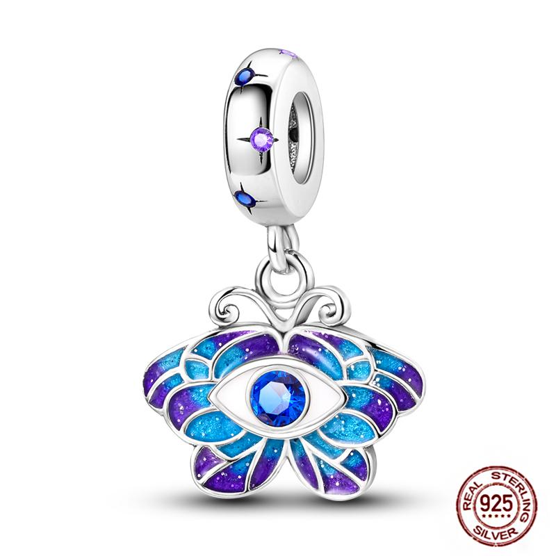 Standard Copper Craft Rotate Devil'S Eye Charms Fit Authentic Bracelet Blue Fatima Hand Palm Spacer Charms Handmade Jewelry Gift