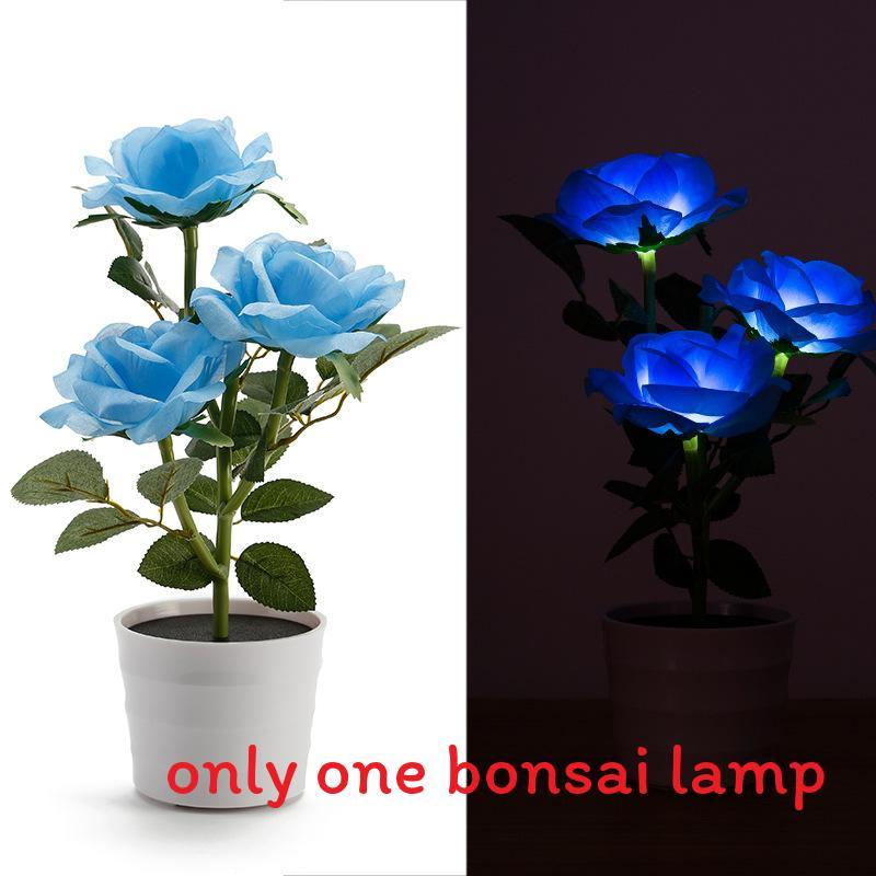 Solar Rose Garden Led Lamp With 3d Illumination For Patio And Garden Decor