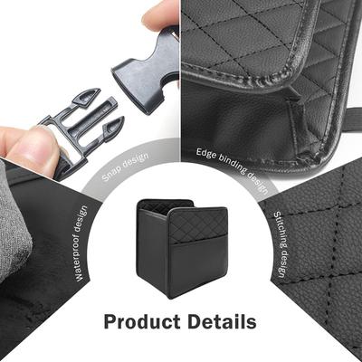 Waterproof PU Leather Universal Car Seat Back Storage Organizer Multi-Pocket Design Equipped with Tissue Cup Garbage Holders