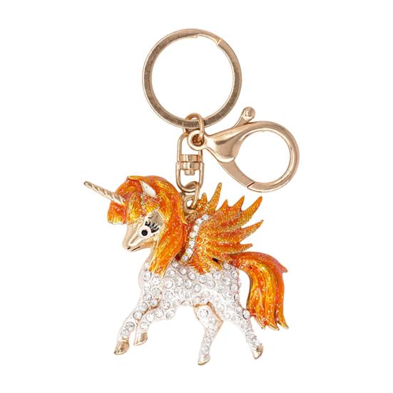 Horse Keychain Colorful Sparkling Rhinestones Horse Charm Key Chain Bags Backpacks Cars Good Luck Mascot