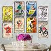 Poster Bicicletta Retrò Lattine Metalliche Segni Rider Uomini Donne Bambini Lastra Metallica Decorazione Artistica da Parete Garage Bar Club Soggiorno Casa