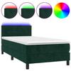 Maison Exclusive - Sommier à lattes de lit et matelas et LED Vert foncé 90x190 cm