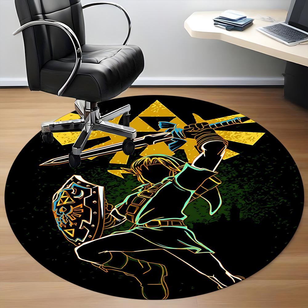 1pc Legend of Zelda Office Round Area Rug, Under Office Chairs Bedroom Living Room Home Decor a1016241