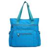 Solid Color Multi Pocket Zip Handbag Nylon Shoulder Storage Bag