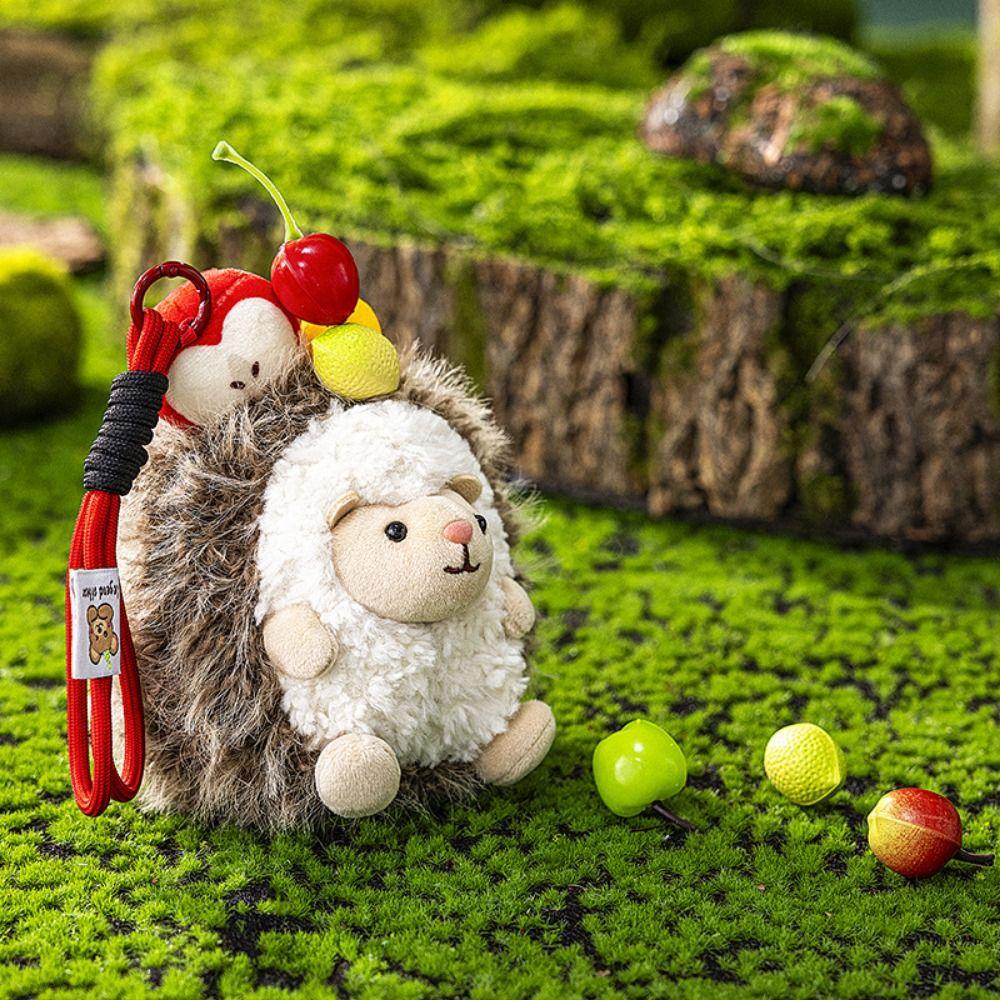 Stuffed Doll Little Hedgehog Keychain Mini Hedgehog Cute Hedgehog Plush Keyring Woman