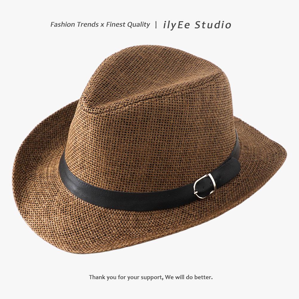 Men's Panama Straw Hat Summer New British Jazz Hat Women's Sunshade Sun Protection Beach Flat Top Hat