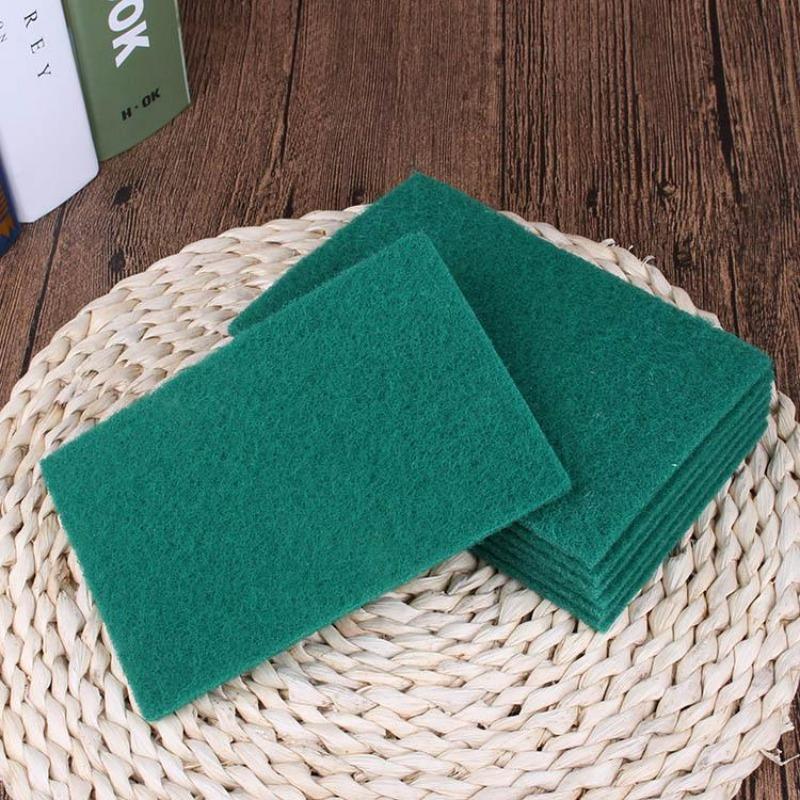 

10Pcs Non-Sand Dishwashing Cloth Set Hard Scouring Pads & Non-Stick Oil Sponge for Kitchen Pot Cleaning. 10 pieces зелений