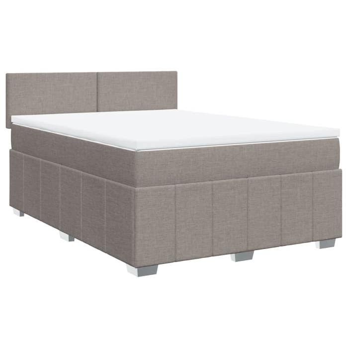 VidaXL Sommier à lattes de lit avec matelas Taupe 140x200 cm Tissu 3287088
