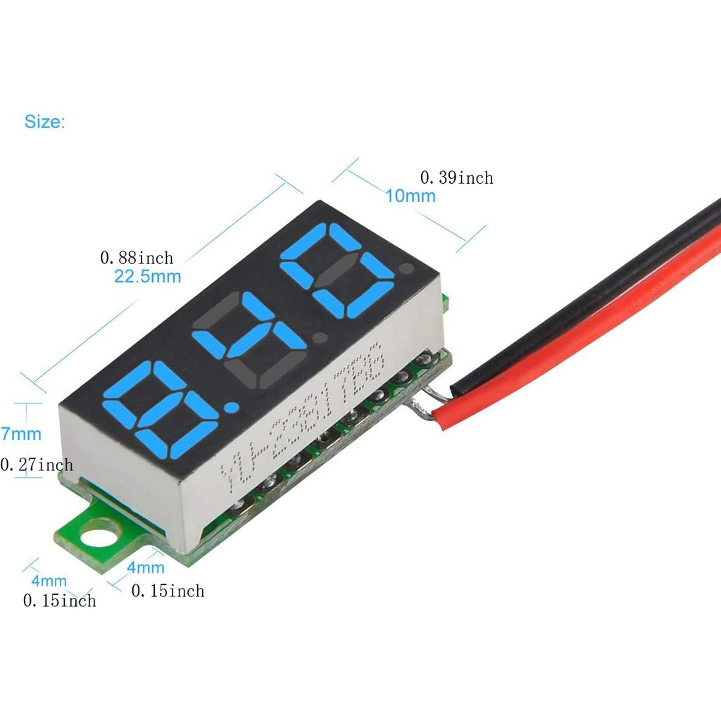 4pcs Digital Mini Digital Voltmeter 0.28Inch Three-Line 0-100V Digital Voltmeter Gauge Tester LED Display Panel Voltmeter