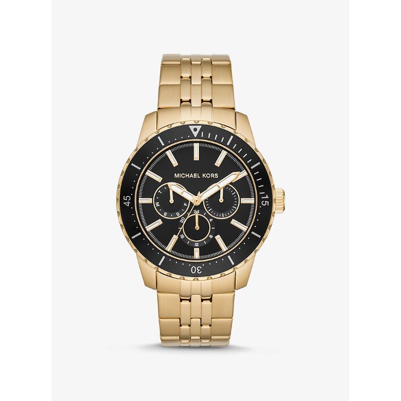 Большие золотистые часы Michael Kors Cunningham MK7154 золотой