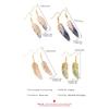 Gradient Feather Dangle Earrings Iridescent Enamel Leaf Drop Earrings Gold Tone Hook Earrings for Women